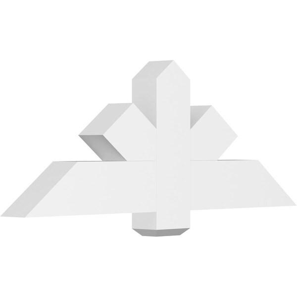 Ekena Millwork Kennewick Architectural Grade PVC Gable Bracket, 48"W x 18"H x 4"D x 6"F, 9/12 Pitch GBP048X18X0406KEN00 - main